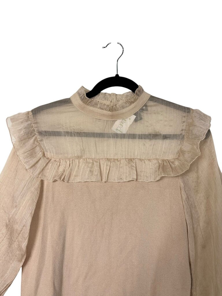 BROADWAY 38 SHEER RUFFLE BLOUSE