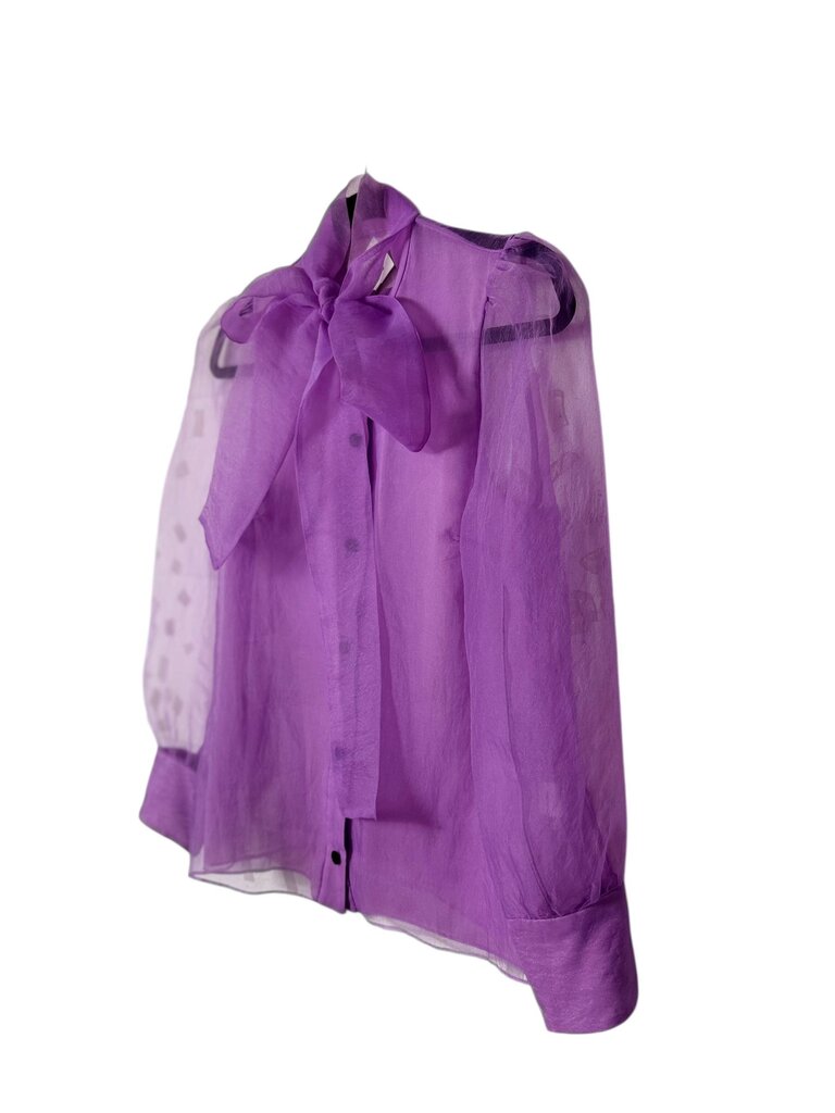 ZARA SHEER BOW NECK BLOUSE