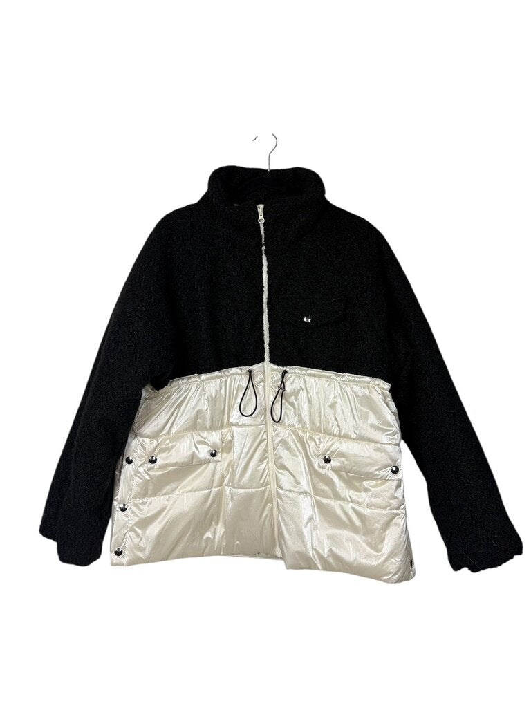 MAEVE TWO TONE TEDDY/PUFFER JACKET