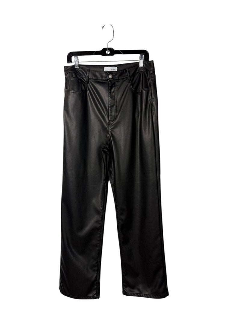 LOFT VEGAN LEATHER STRAIGHT LEG PANT