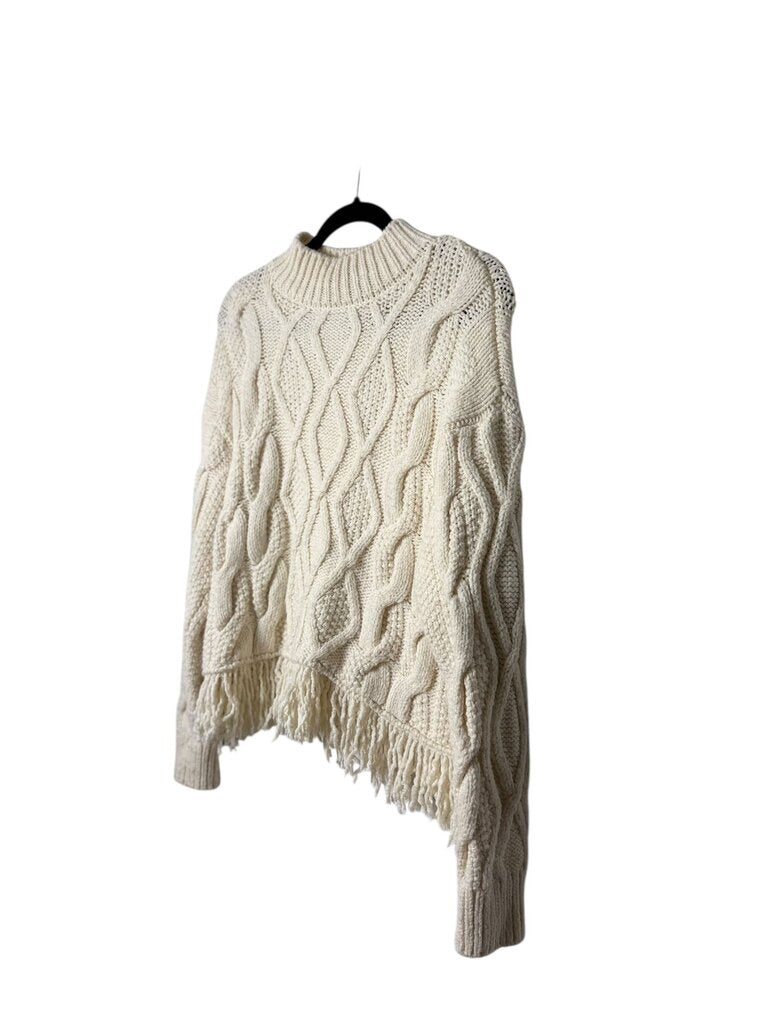 MNG FRINGE CABLE KNIT SWEATER