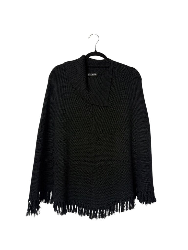 ALEXANDRA BARLETT FRINGE WOOL PONCHO
