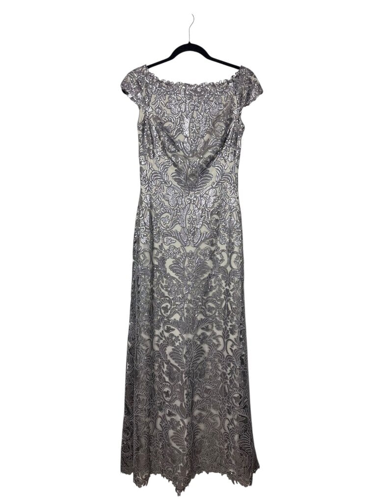 TADASHI LACE OVERLAY MAXI DRESS