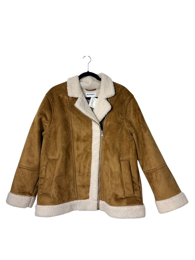 OLD NAVY FAUX SUDEDE/SHERLING JACKET