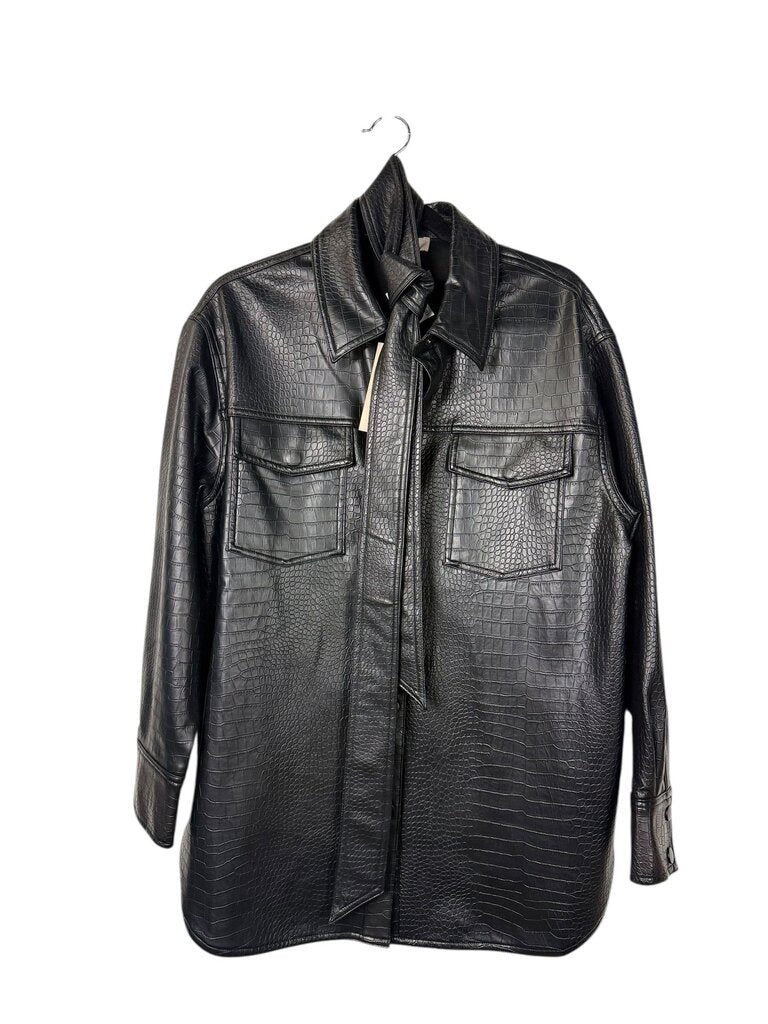 MESHKI CROC BELTED OVERSHIRT