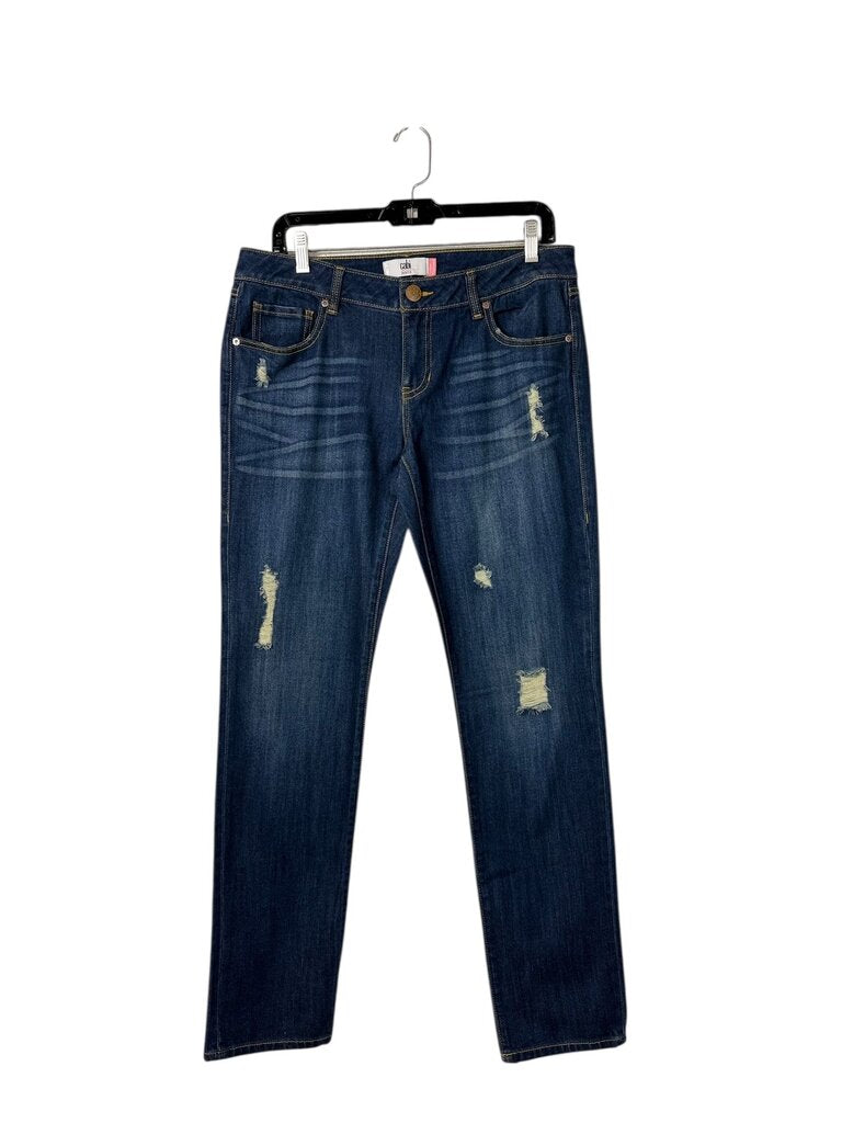 CABI SLIM BOYFRIEND DISTRESSED JEANS