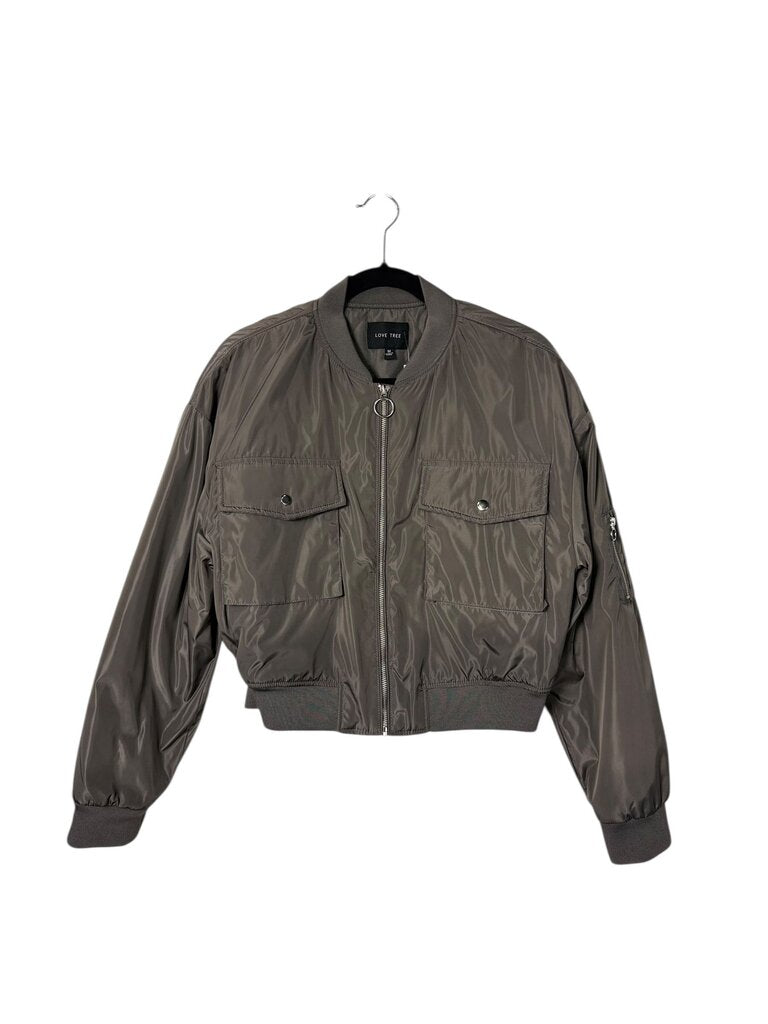 LOVE TREE ZIPPER BOMBER JACKET