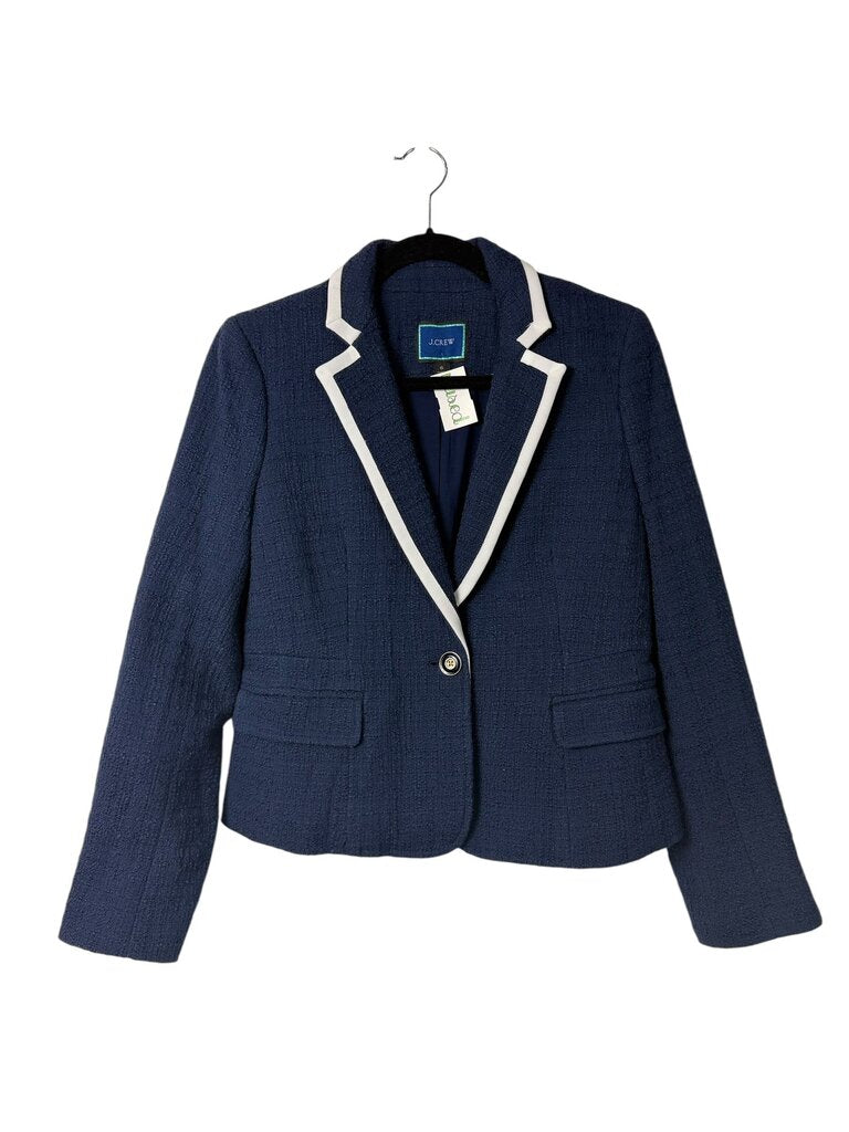 J.CREW WOVEN CONTRAST TRIM BLAZER