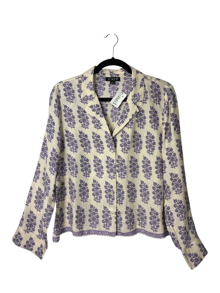J.CREW SATIN FLORAL BLOUSE