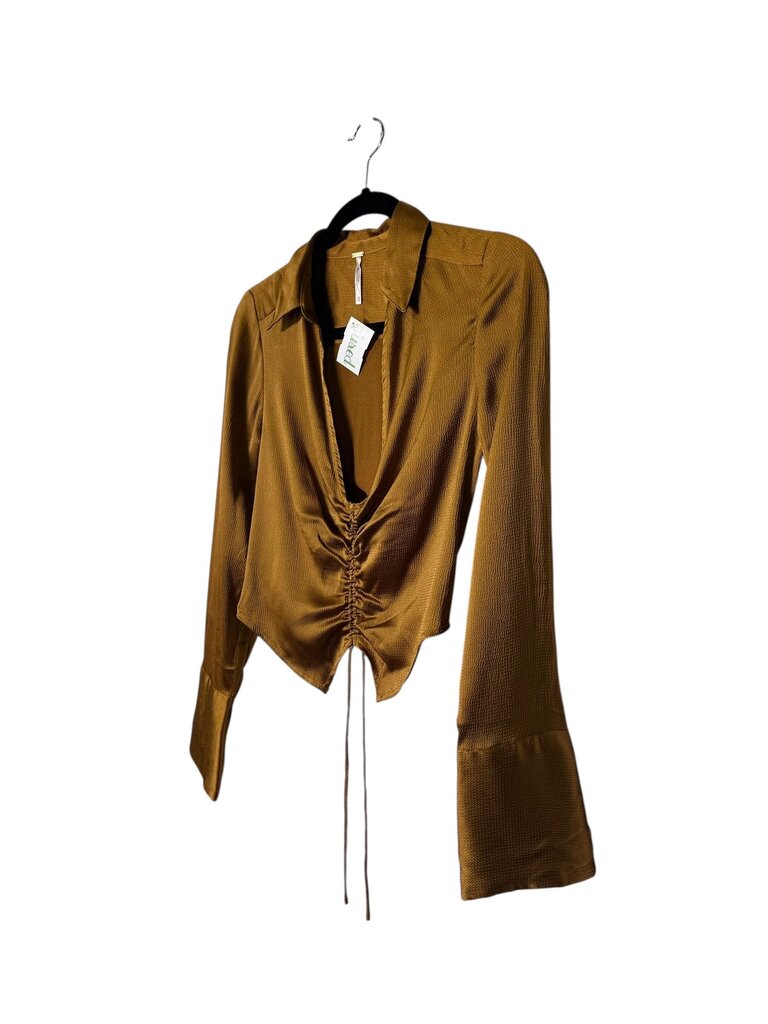 FREE PEOPLE RUCHED CROPPED BLOUSE