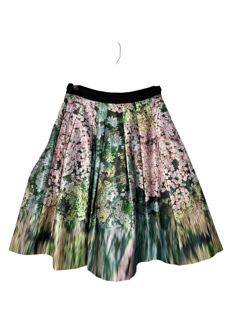 TED BAKER PLEATED FLORAL SKIRT