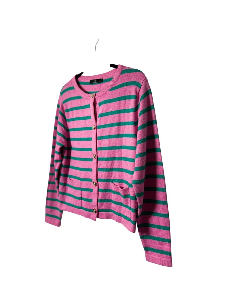 LILLUSORY STRIPED BUTTON CARDIGAN