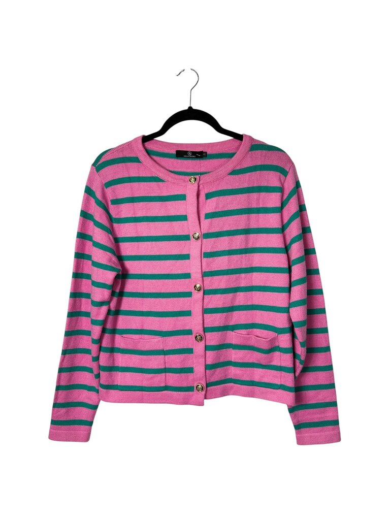 LILLUSORY STRIPED BUTTON CARDIGAN