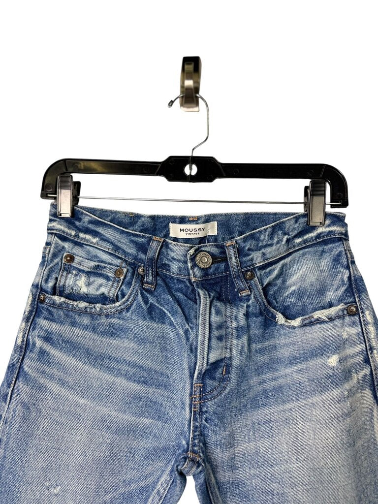 MOUSSY DISTRESSED SKINNY JEANS