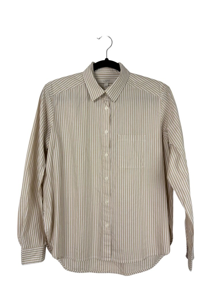 LOFT STRIPED COTTON BUTTON DOWN