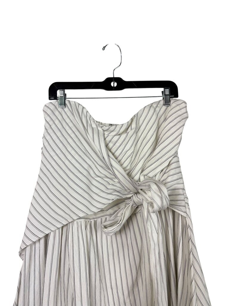 ANTHROPOLOGIE STRIPED ASYM MIDI DRESS