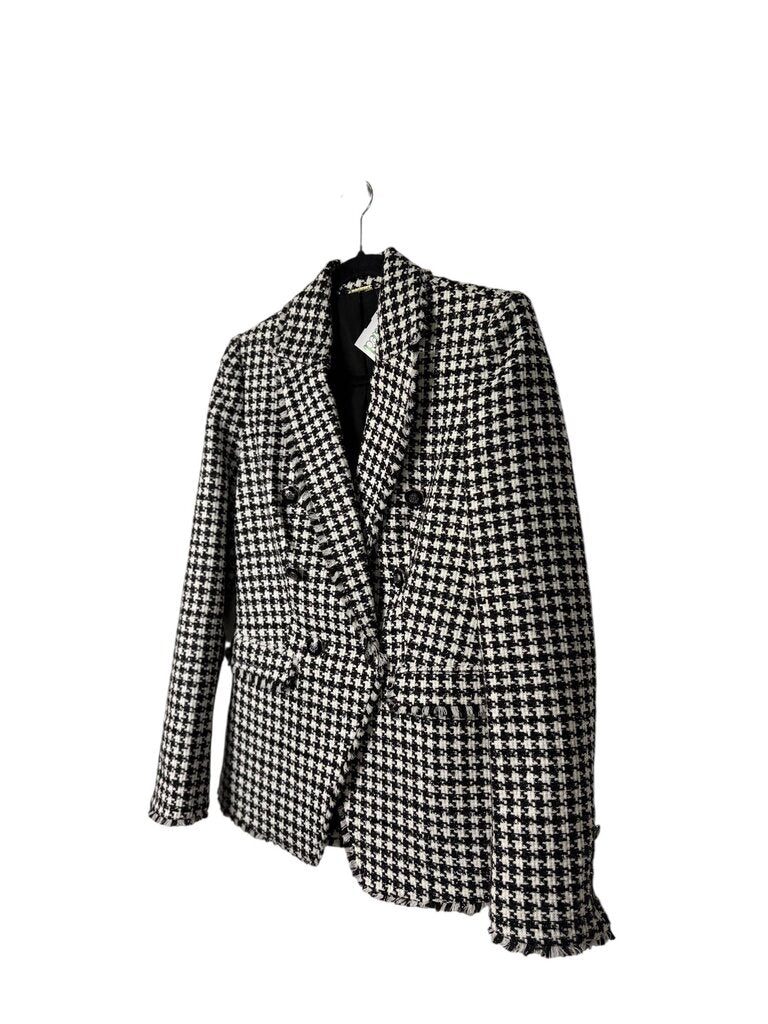 ELIE TAHARI SHIMMER HOUNDSTOOTH BLAZER