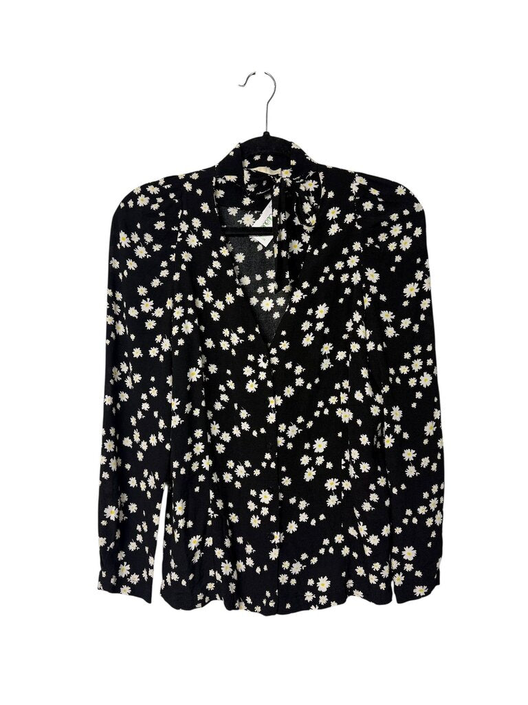 MAJE DAISY PATTERN BUTTON BLOUSE