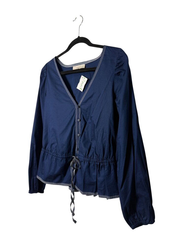 LOFT CONTRAST STITCHING BLOUSE