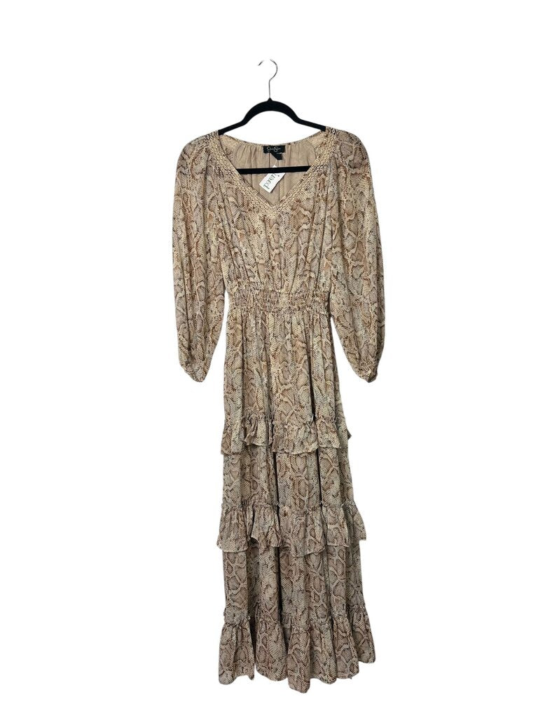 JESSICA SIMPSON SNAKE PRINT MAXI DRESS