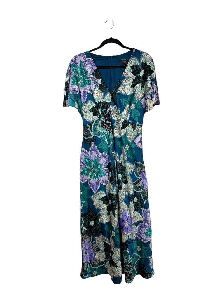 MAGGY LONDON SATIN FLORAL MAXI DRESS