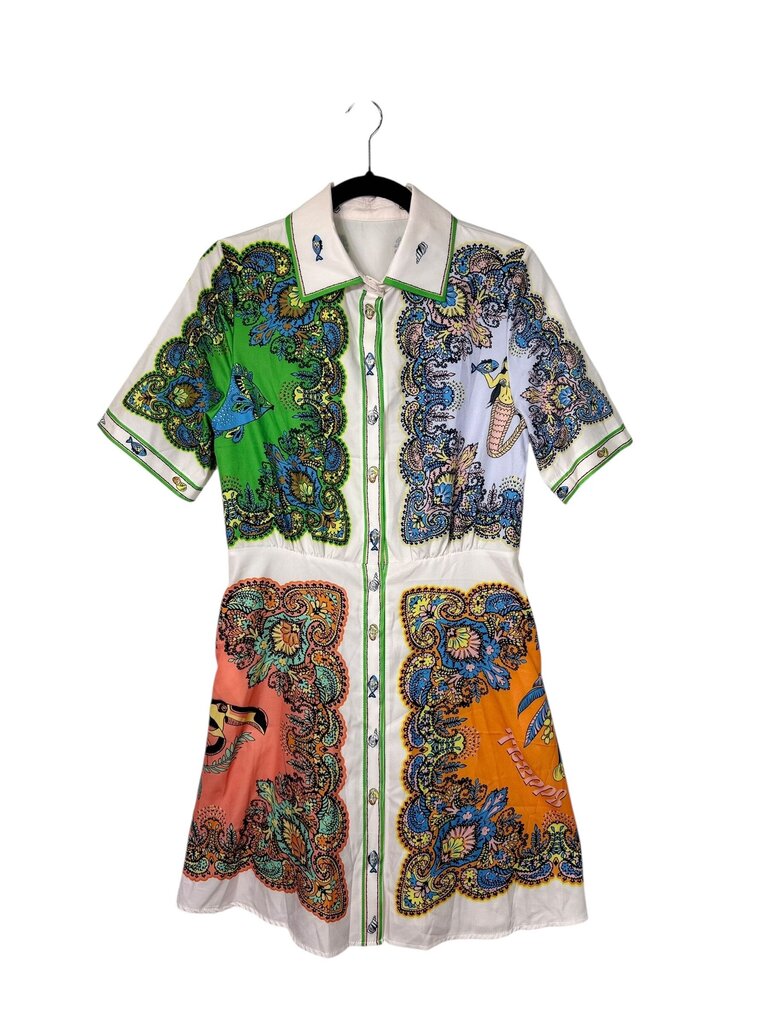 SEA LIFE PATTERN SHIRT DRESS