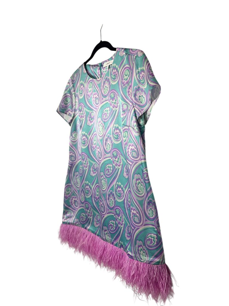 LIKELY PAISLEY FEATHER SHIFT DRESS
