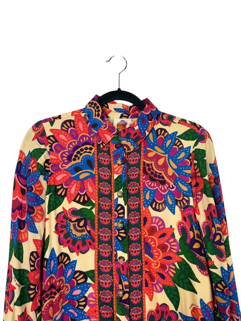 FARM FOR ANTHRPOLOGIE PATTERNED MAXI DRESS