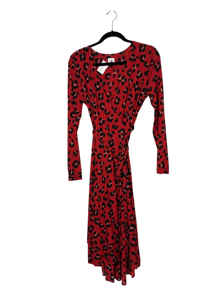 CABI CHEETAH PRINT MESH WRAP DRESS