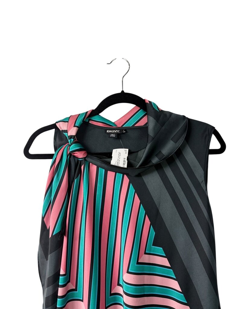 DKNY SILK STRIPED SHIFT DRESS