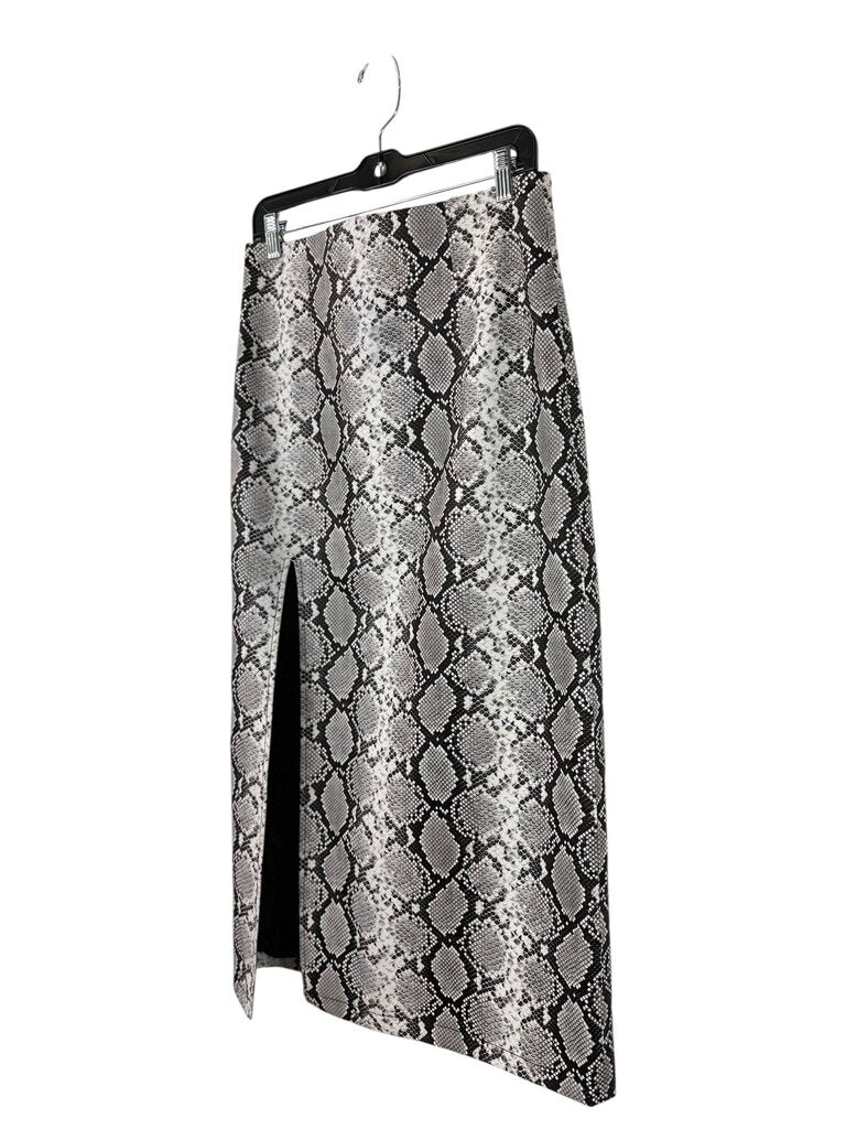 TOPSHOP FAUX SNAKESKIN MIDI SKIRT