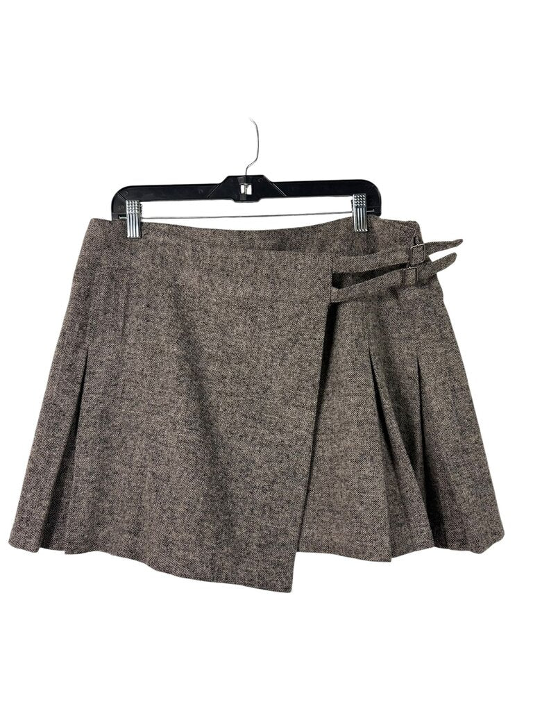 MAX STUDIO PLEATED WRAP MINI SKIRT