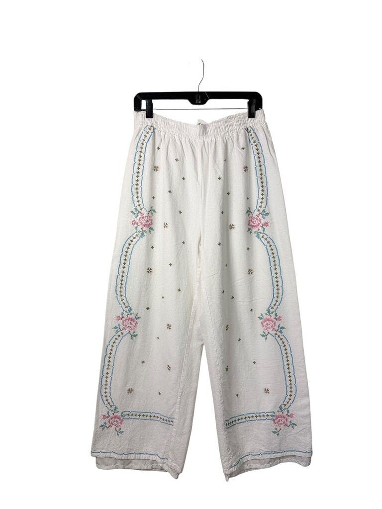 MARBLE ROSE EMBROIDERED PANTS