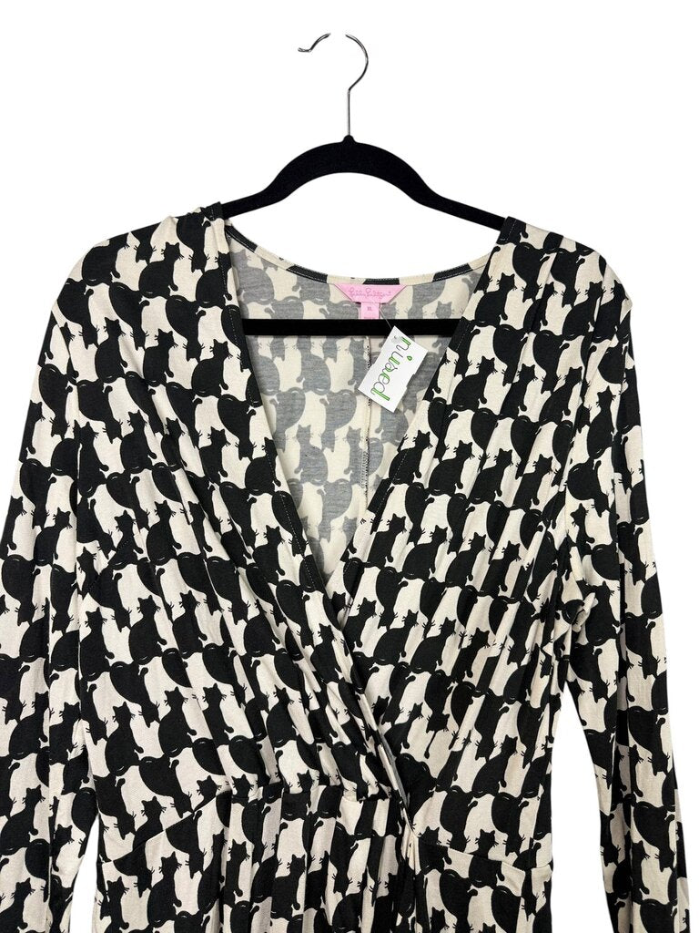 LILLY PULITZER BLACK CAT DRESS