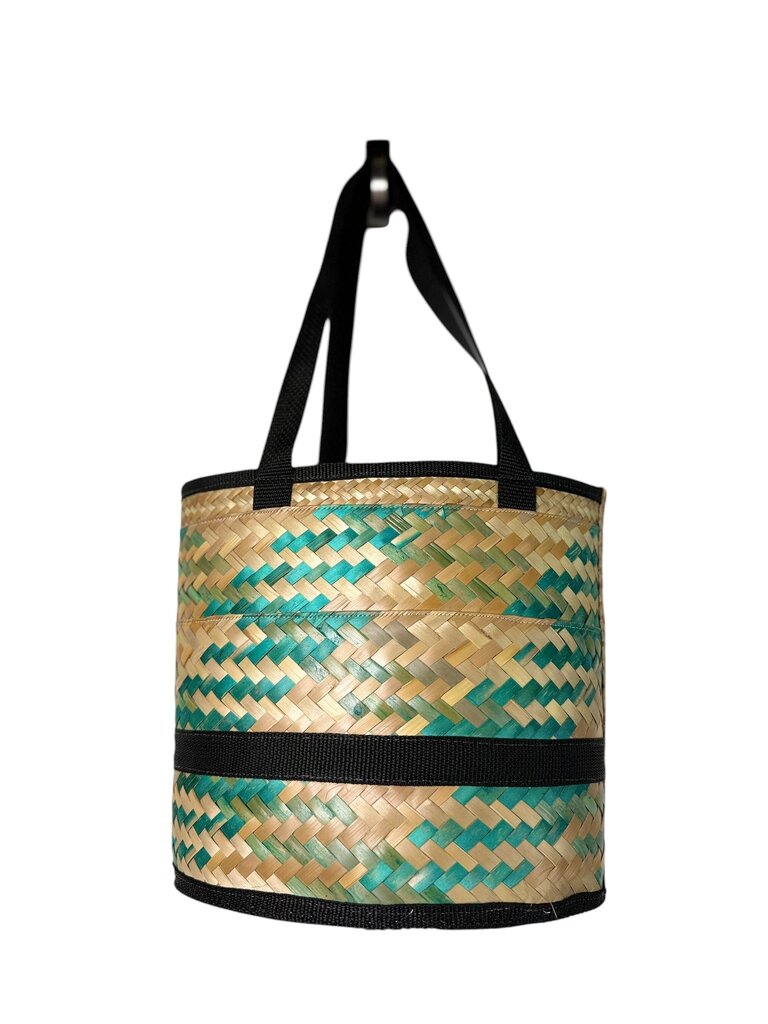 WOVEN STRAW ROUND BASKET