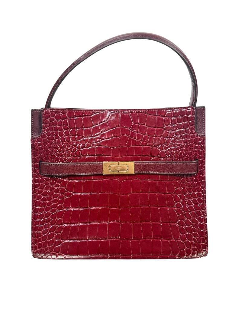 TORY BURCH LEE RADZIWILL EMBOSSED LEATHER HANDBAG