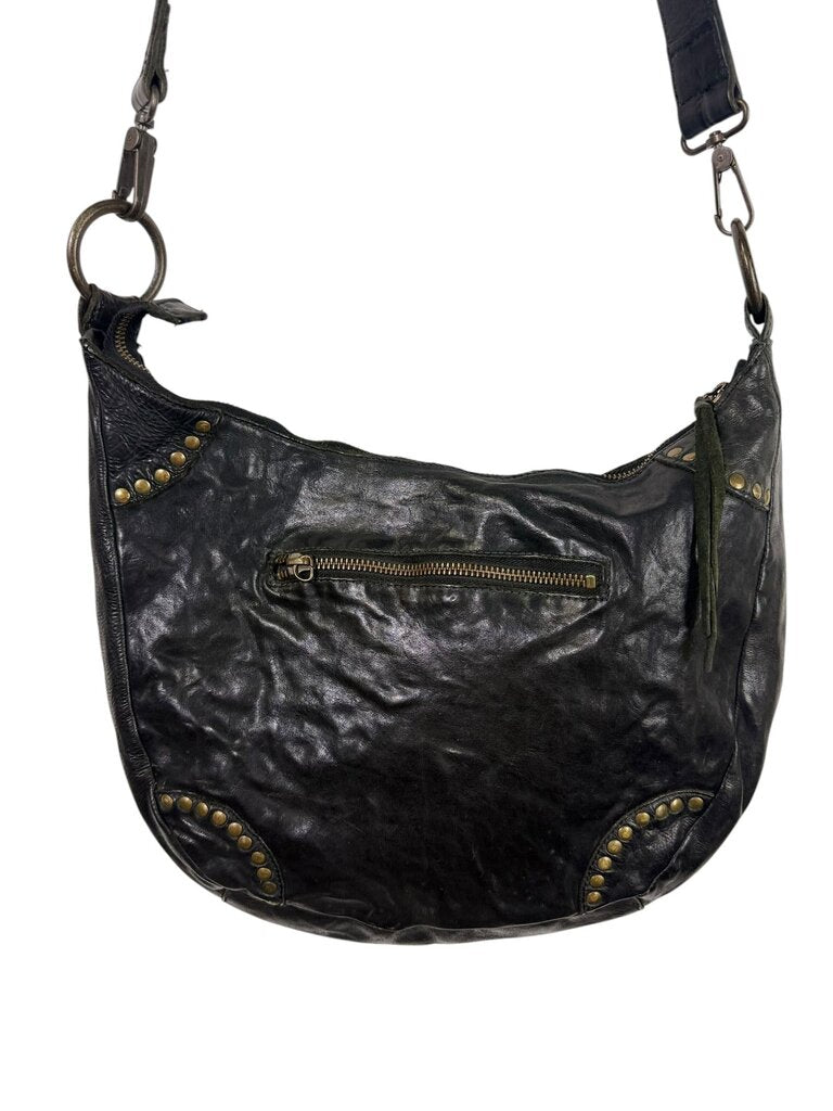 MASSIMO DUTTI LEATHER STUDDED CROSSBODY