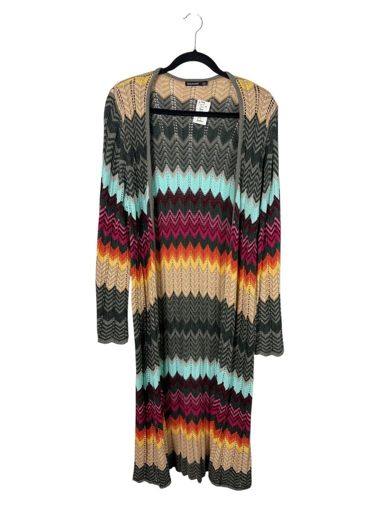SOLUTIONS CHEVRON LONG CARDIGAN
