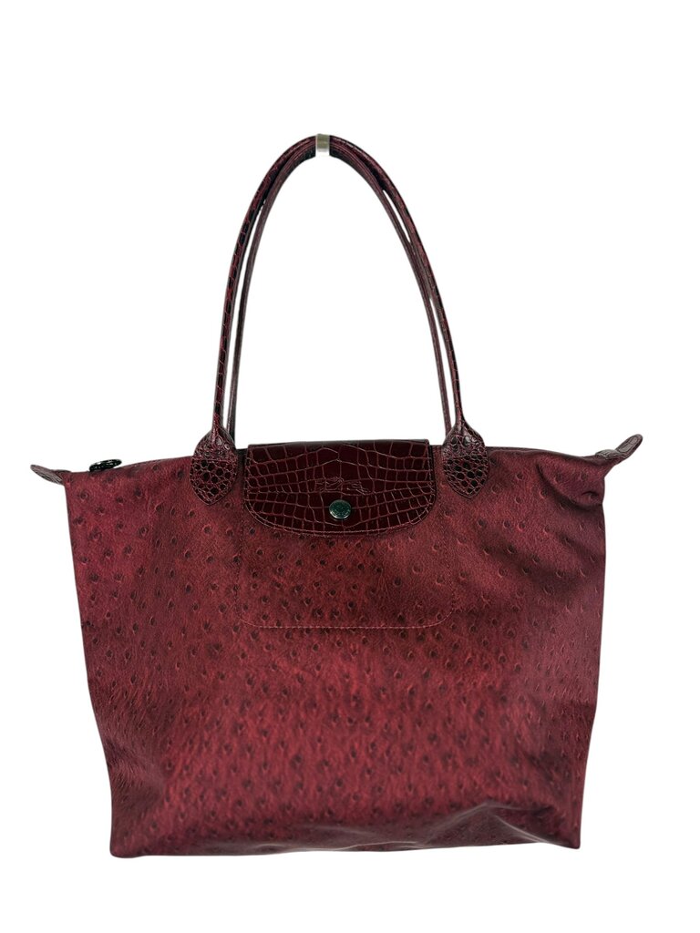 LONGCHAMP PLIAGE OSTRICH NYLON HANDBAG