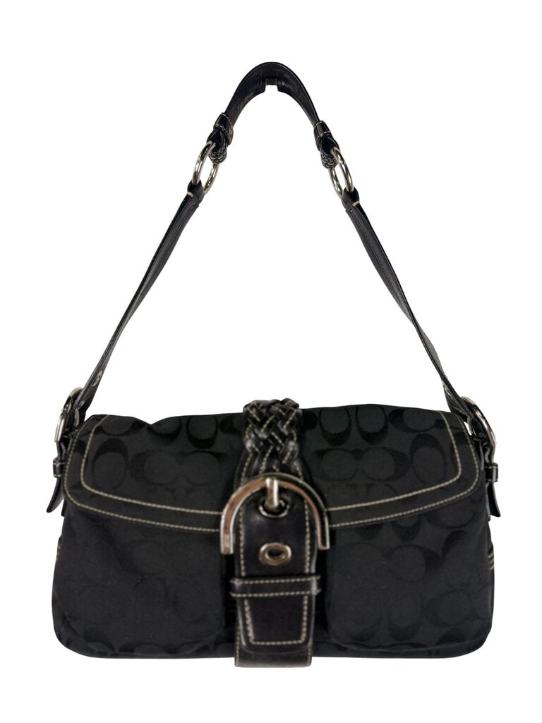 COACH SOHO SIGNATURE FLAP SHOULDER BAG