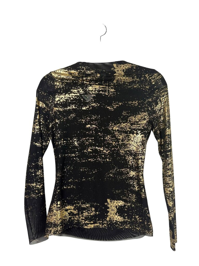 TED BAKER METALLIC GOLD MESH BLOUSE