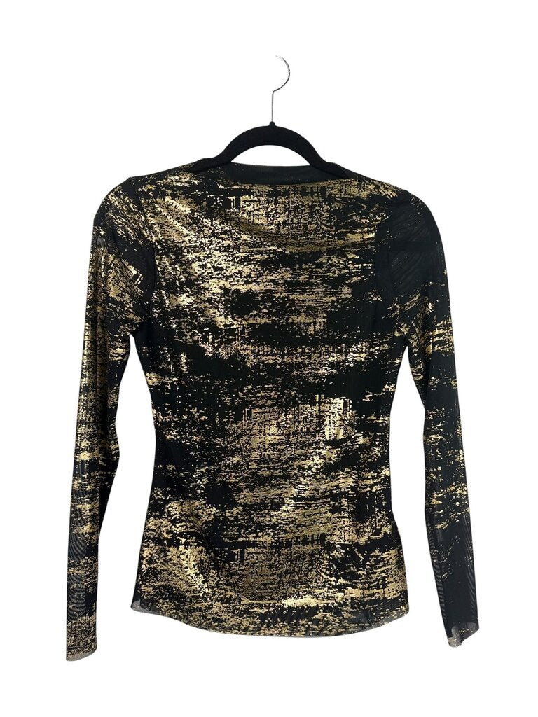 TED BAKER METALLIC GOLD MESH BLOUSE