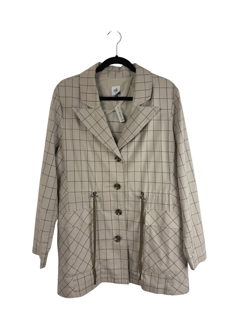 CABI PLAID BUTTON JACKET
