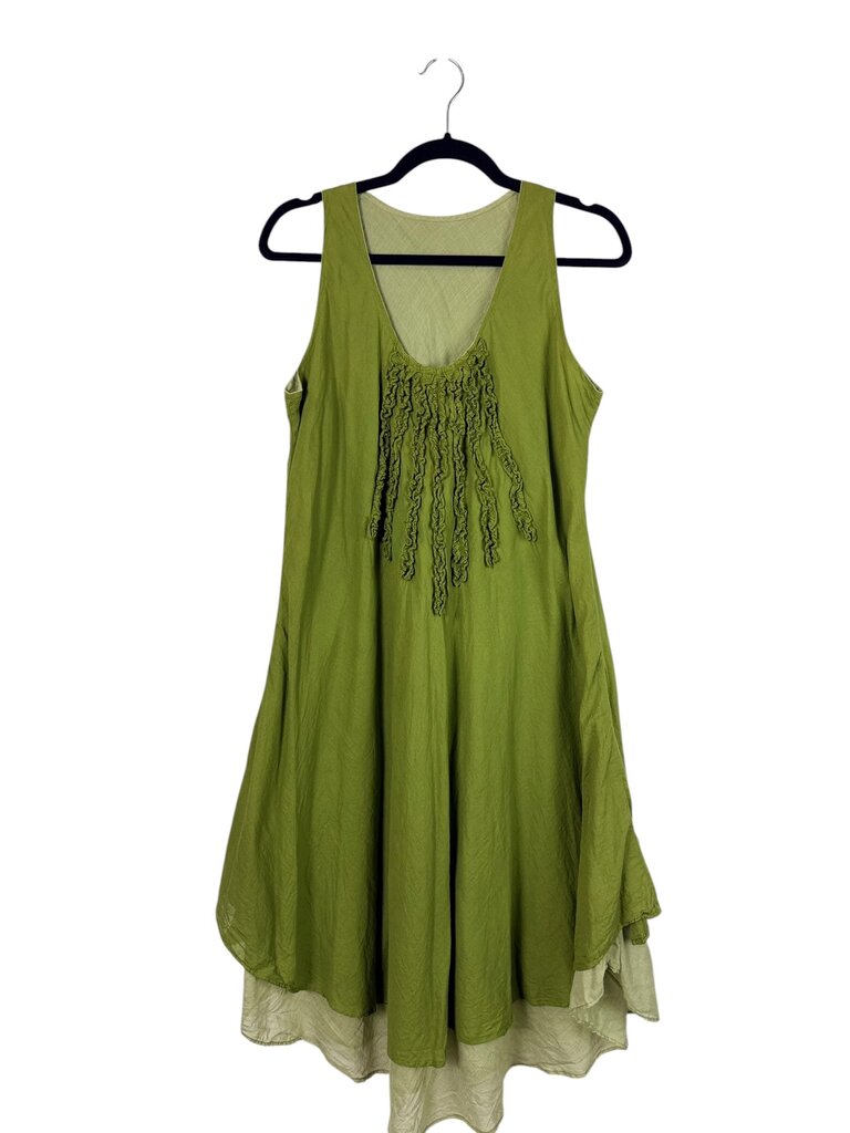RUFFLE LINEN DRESS