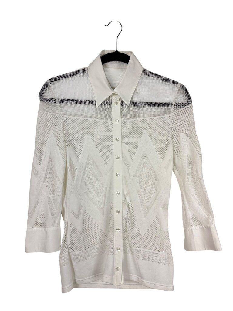 ANNE FONTAINE MESH GEO BUTTON DOWN