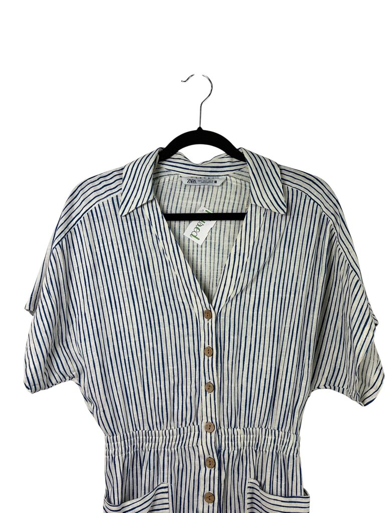 ZARA PINSTRIPE BUTTON ROMPER