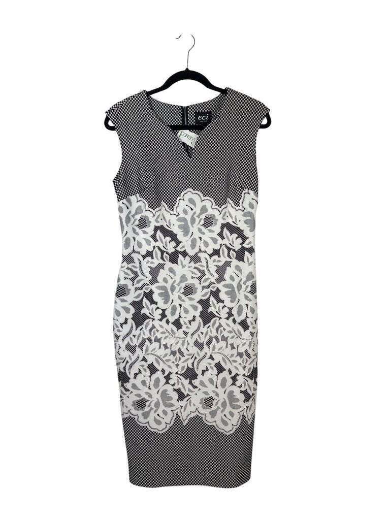 ECI LACE PRINT FLORAL SHEATH DRESS