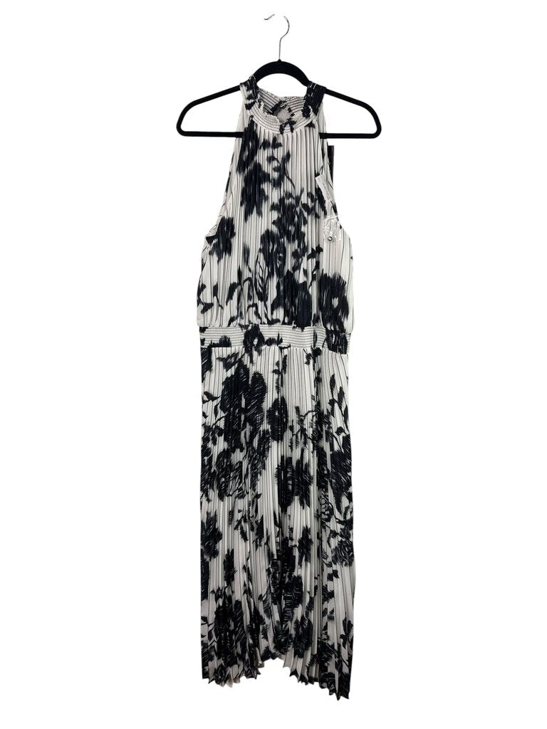 WHBM PLEATED FLORAL MAXI DRESS