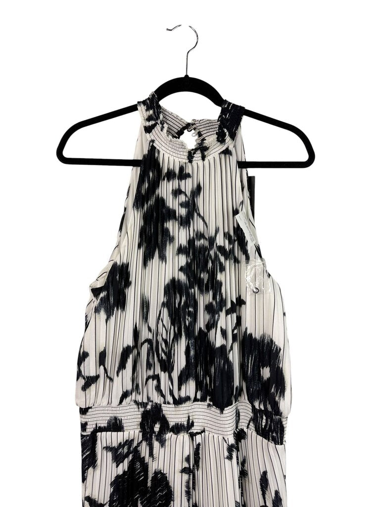 WHBM PLEATED FLORAL MAXI DRESS