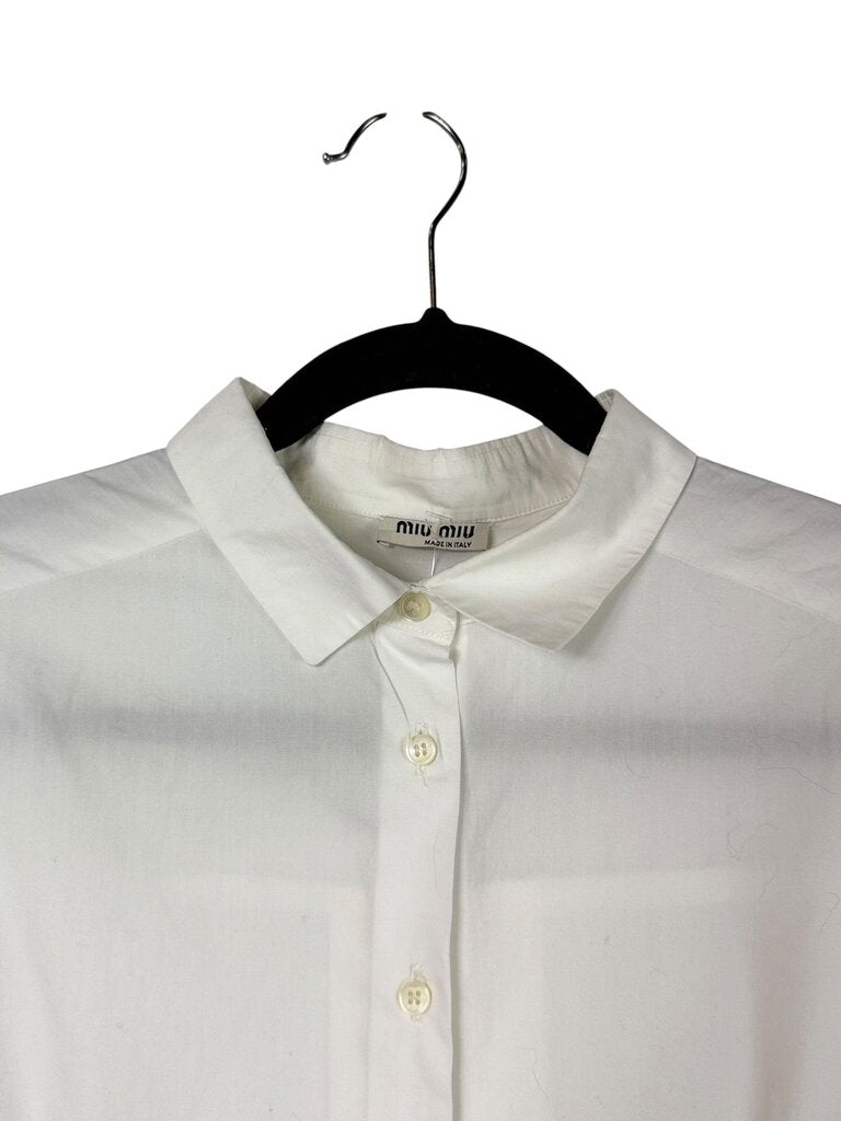 MIU MIU RUFFLE BUTTON DOWN